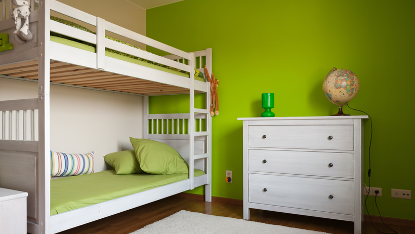 Zelena posteljina decija soba